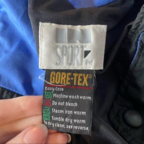 Vintage Gore Tex In Sport Black Blue Windbreaker Jacket - Picture 6 of 8